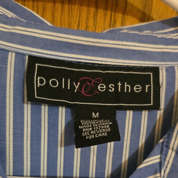 Polly & Esther Blue and White Striped Top - Picture 2 of 3